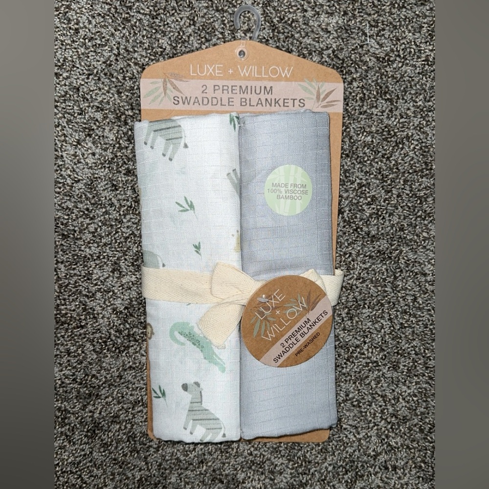 Luxe+Willow swaddle blankets, 100% bamboo. Brand new and never used